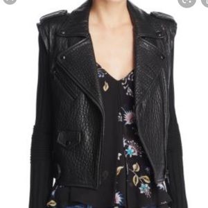 Rebecca Minkoff Leandra Black Leather Moto Vest Sz XS